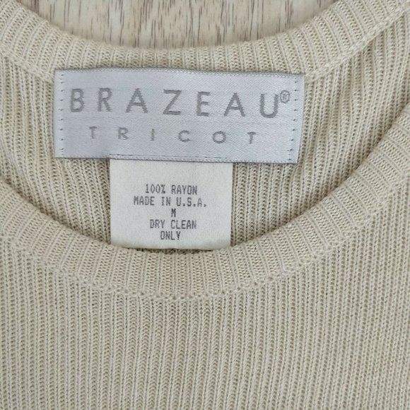 BRAZEAU TRICOT Designer Women's Size M Tank Bodycon Sleeveless Knit Mini Dress - Picture 8 of 8